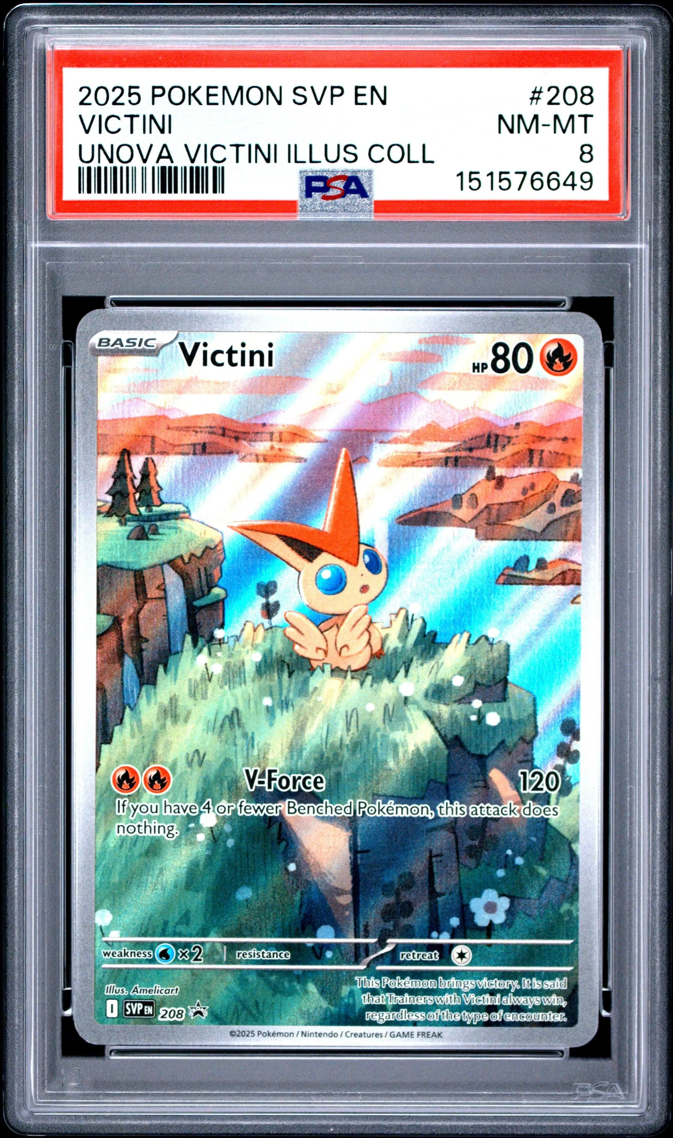 2025 Pokemon Black Star Promo Unova Victini Illus Coll Victini 8 PSA #208