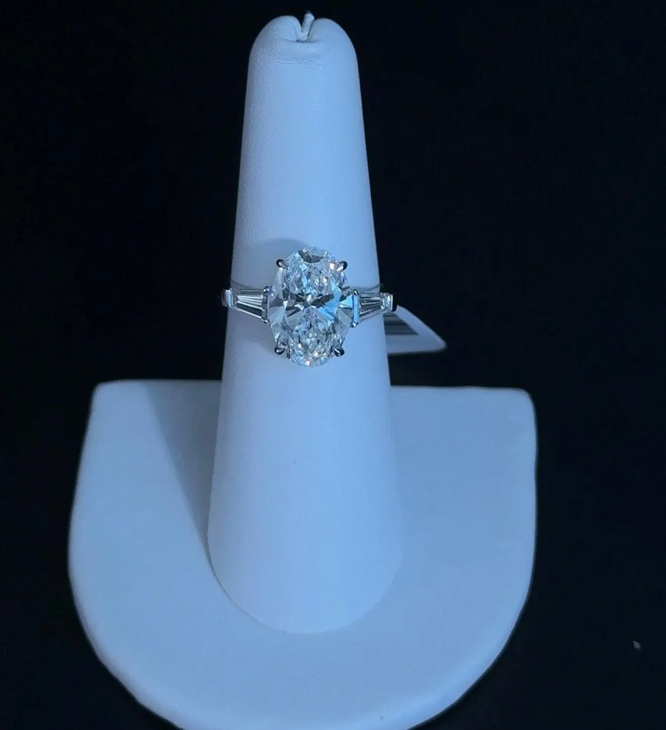 4.02ct Oval F VS1 Lab Diamond 14kt White Gold Engagement Ring RGF-751