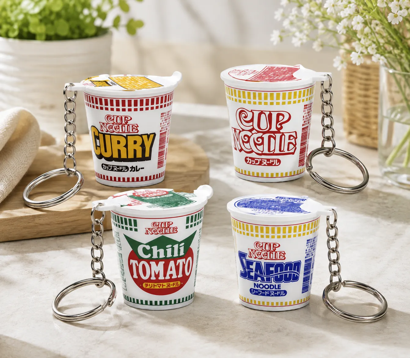 Kawaii Japanese Mini Ramen Instant Cup Noodles Keyring Bag Charm