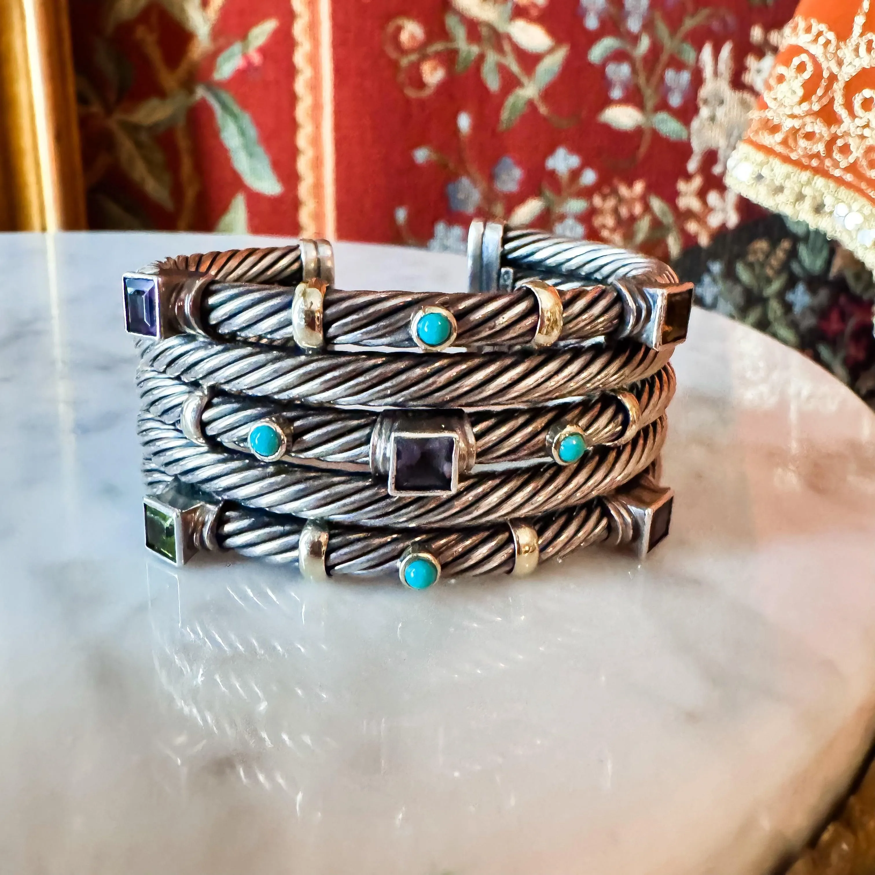 David Yurman Confetti 5-Row Cable Cuff Bracelet
