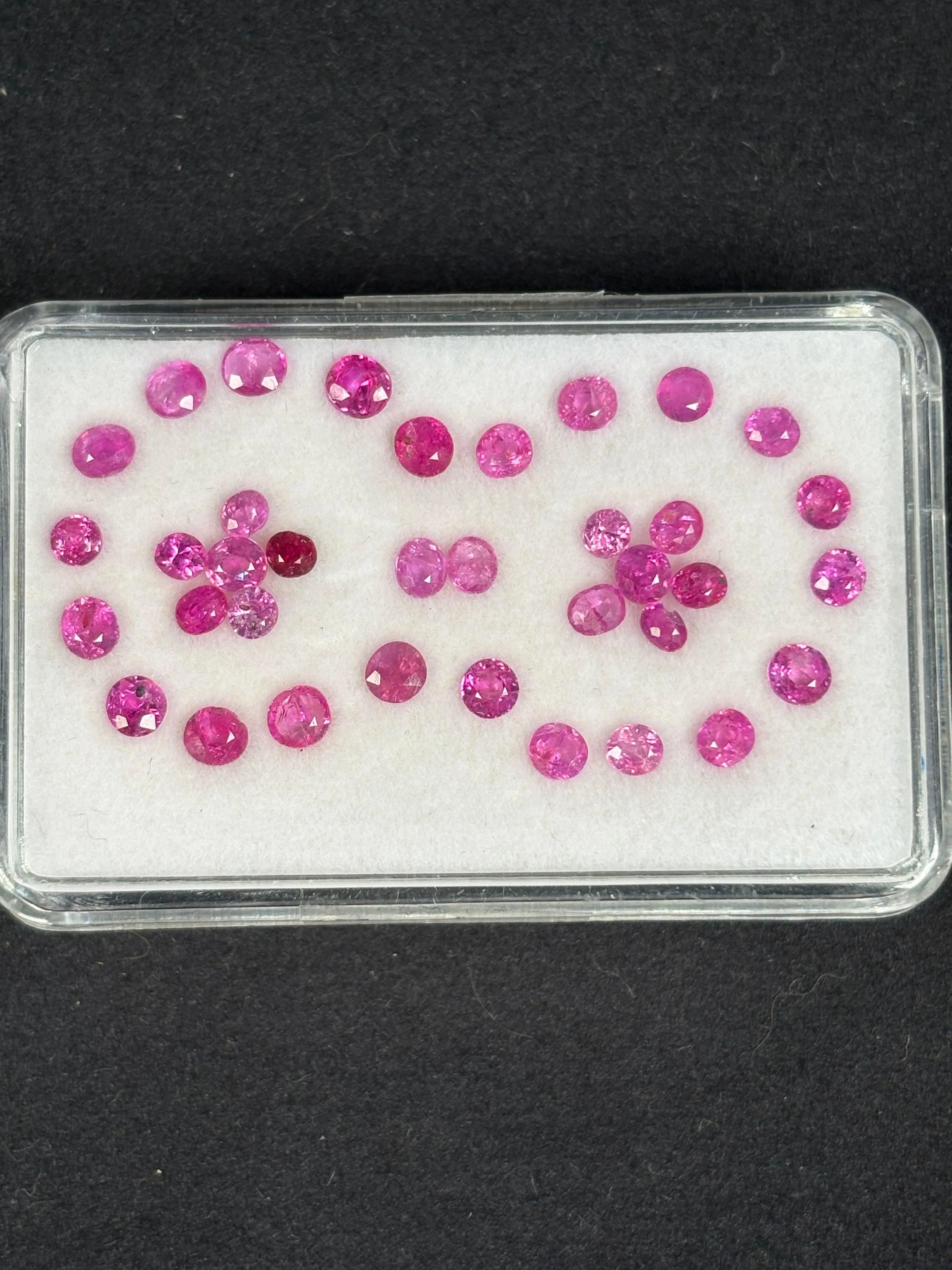 7.07ctw Heated Pink Sapphire Lot from Madagascar, 35 stones, 3x2.5 - 4x3.5 mm · GEM-5687