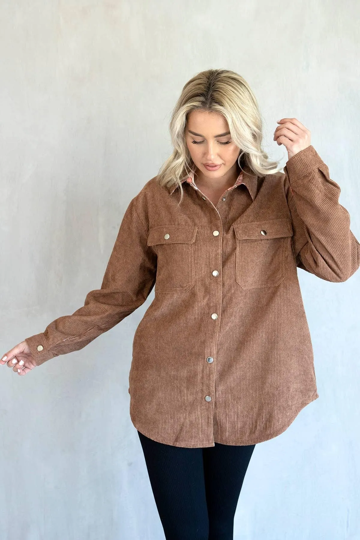 Fletcher Corduroy/Plaid Reversible Shacket