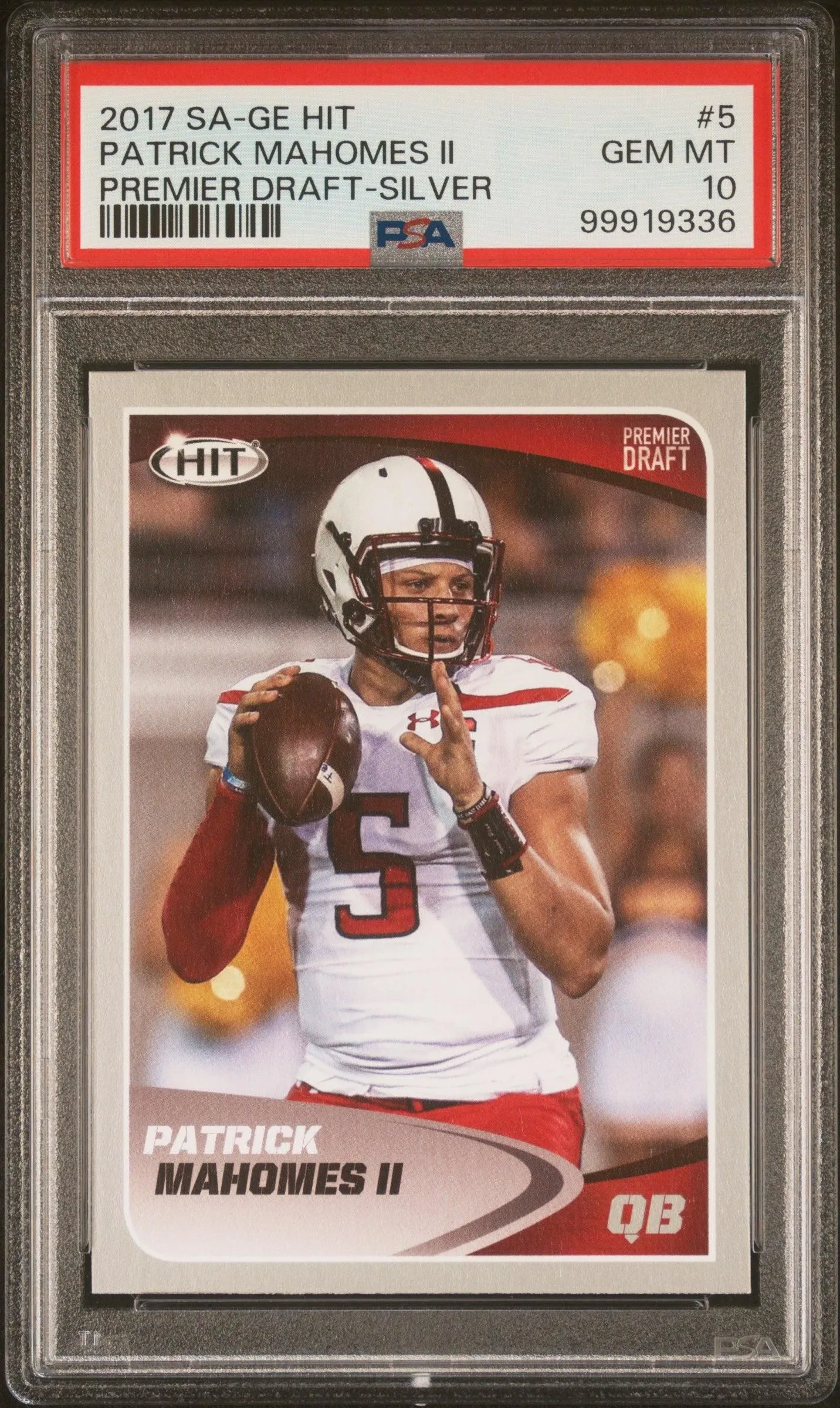2017 Sa-Ge Hit Premier Draft #5 Patrick Mahomes Ii Premier Draft-Silver PSA 10