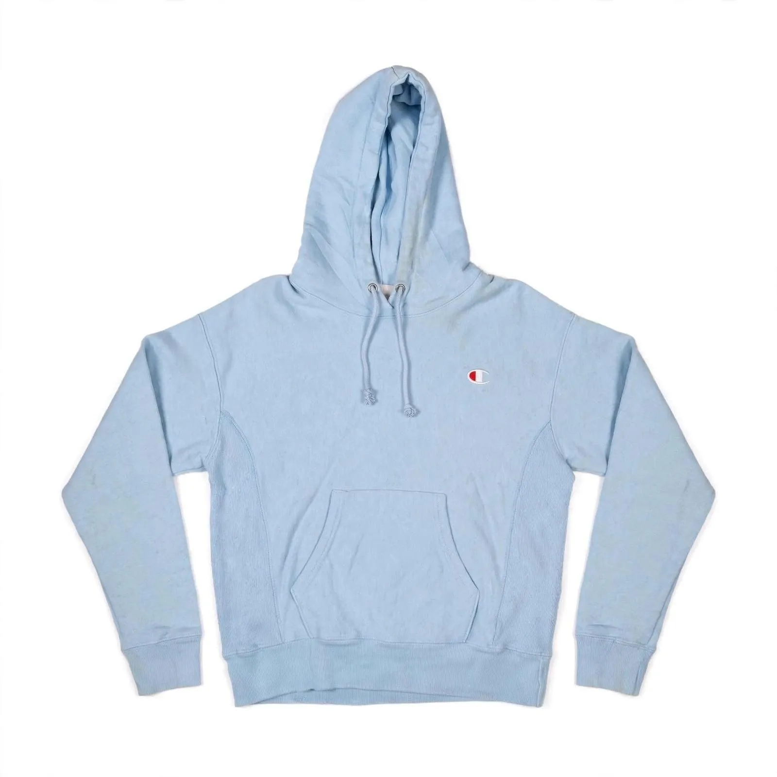 Champion Reverse Weave Hoodie XS Light Blue Pastel C Logo
