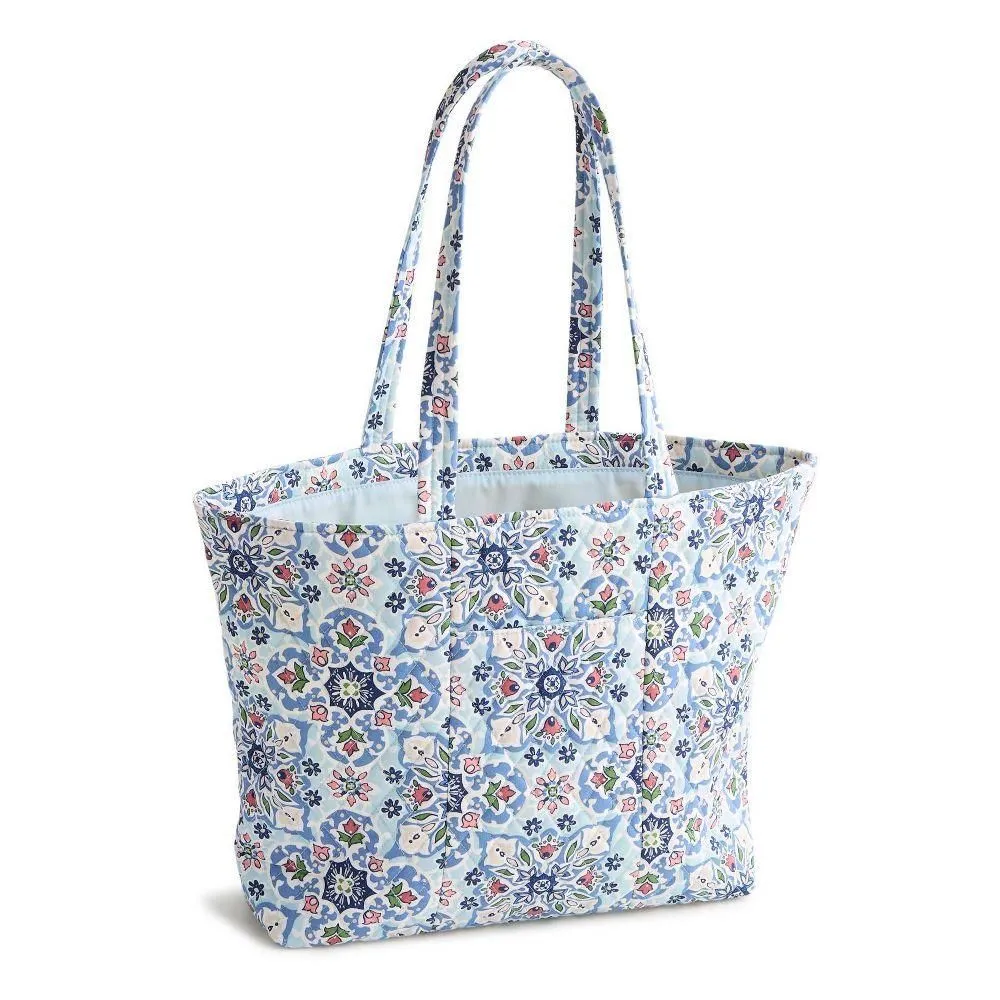 New Without Tags - Size: 14 Inches - Vera Bradley Lisbon Sky Medallion East West Tote Bag - Light Blue