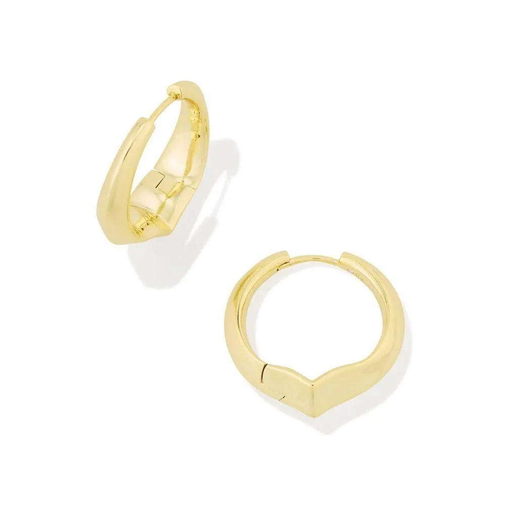 New - Size: .74 Inches - Kendra Scott Henley Metal Hoop Earrings - Gold