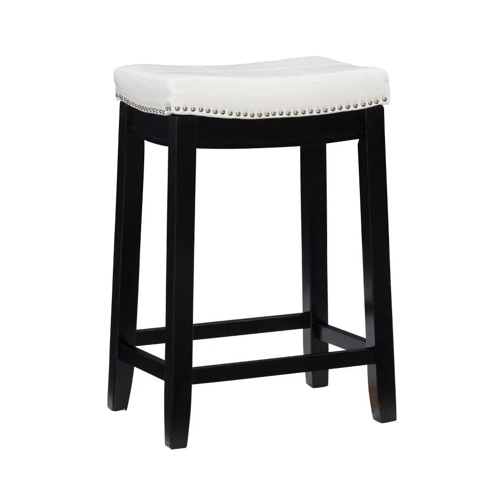 New without box - Claridge Backless Faux Leather Nailhead Saddle Counter Height