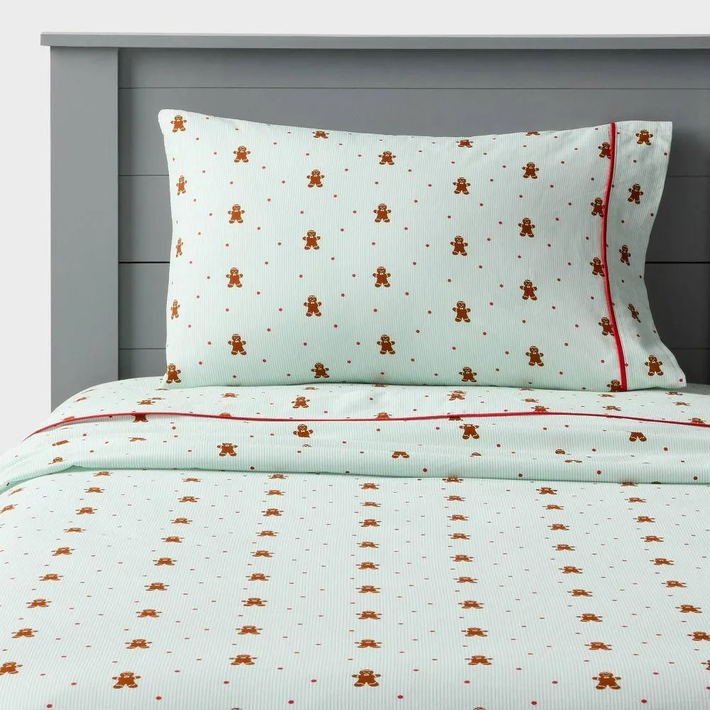 New without box - Queen Gingerbread Dreams Kids' Cotton Sheet Set - Pillowfort
