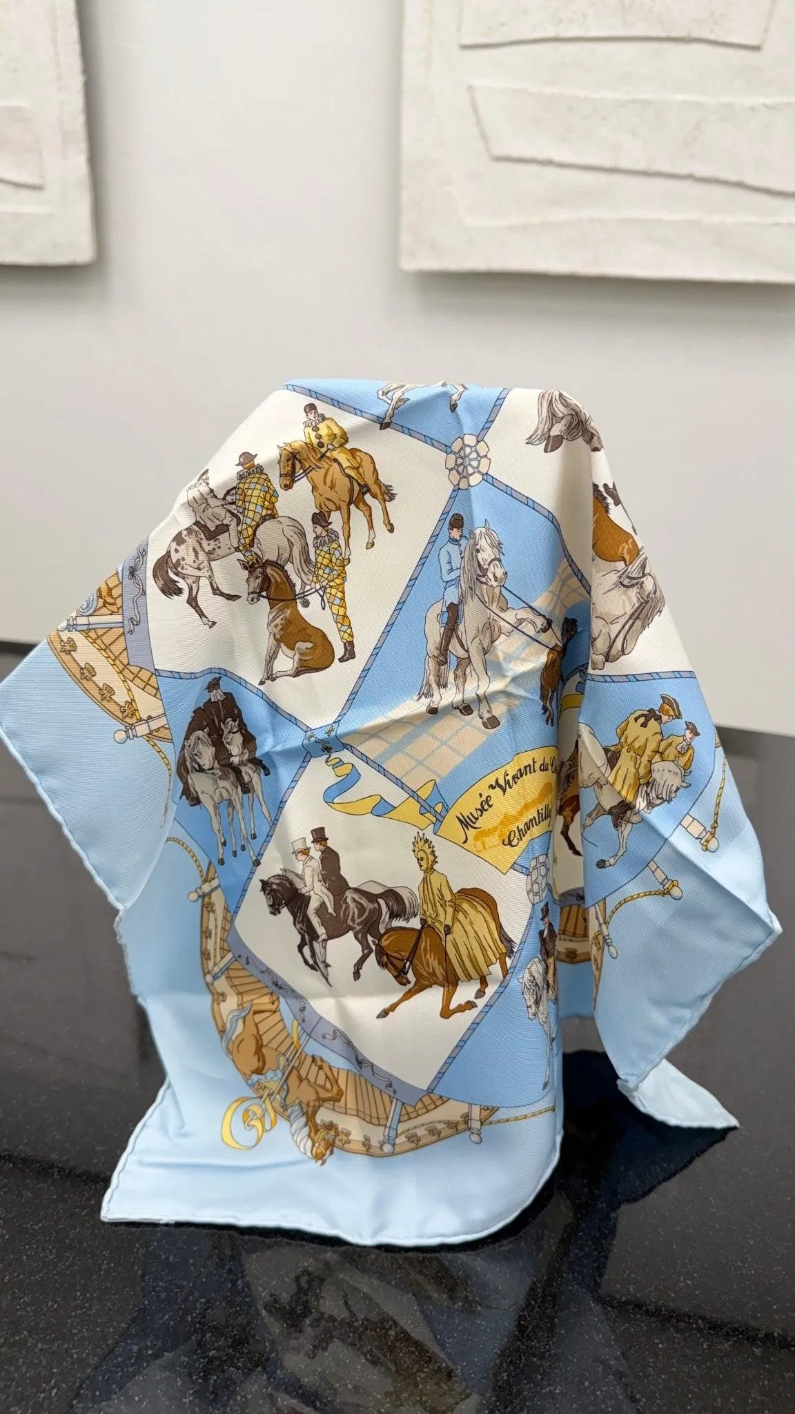 Hermes Light Blue Carre 90 Silk Scarf