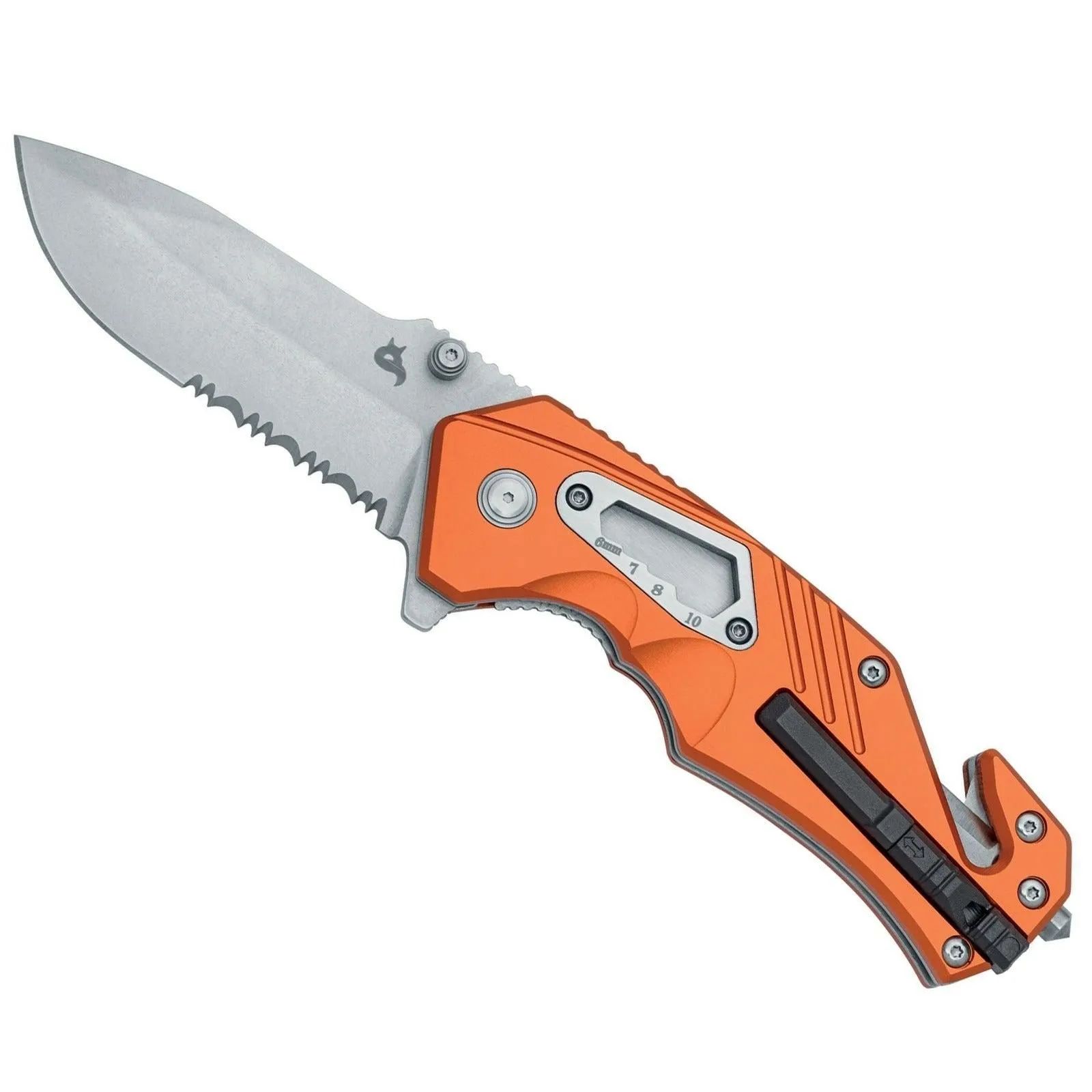 Fox Knives BlackFox Demand BF-784 OR, Rescue Knife with Orange Aluminum Handle