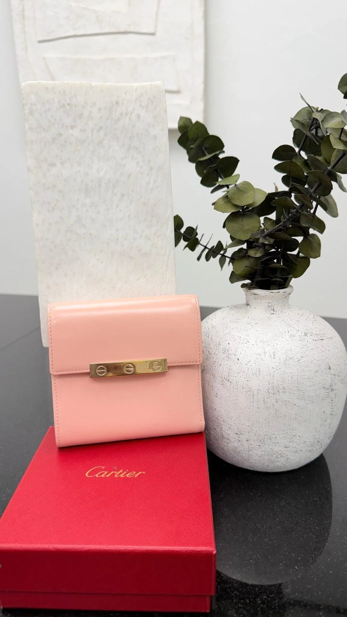 Cartier Pink Leather Love Compact Wallet