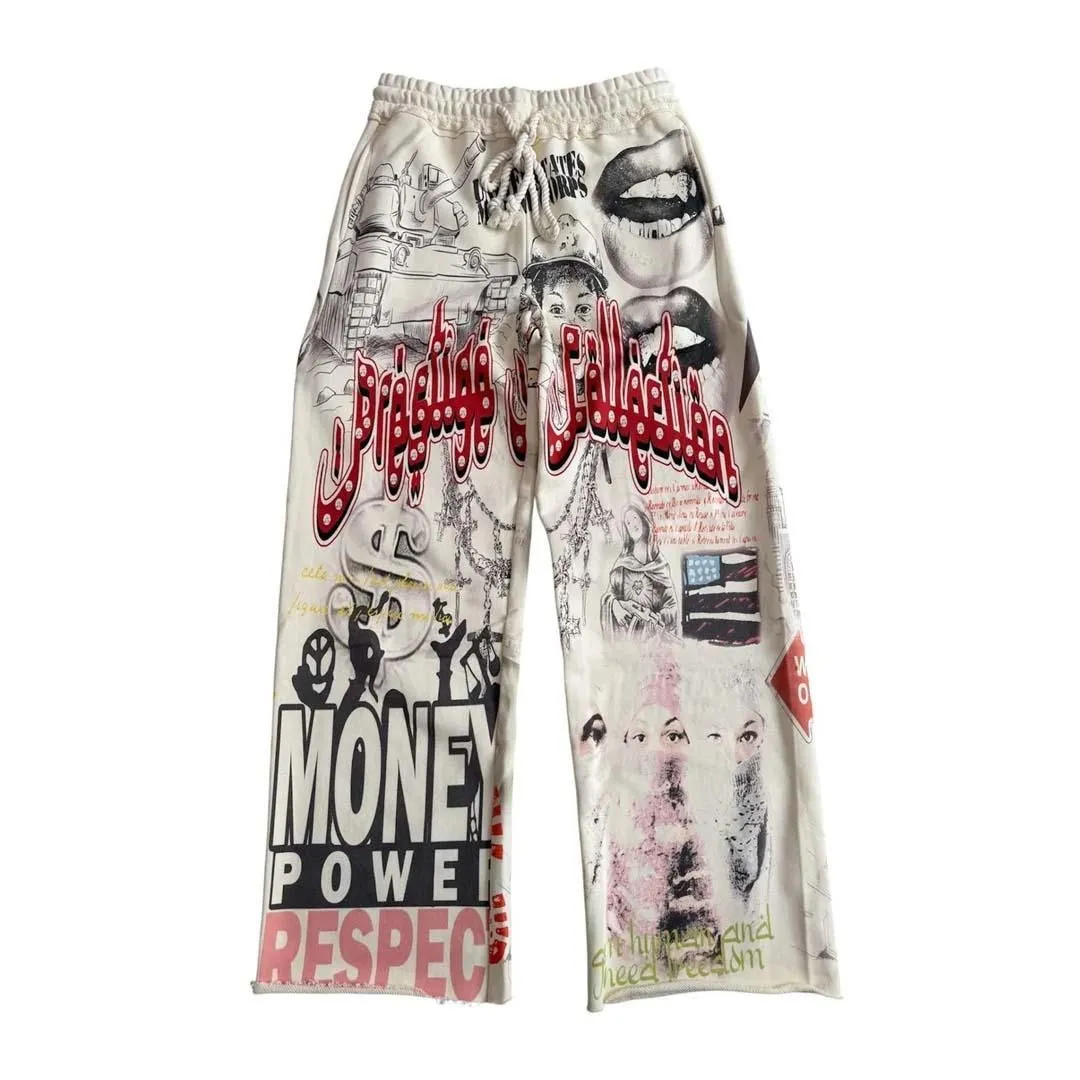 Prestige Money Power Respect Sweatpants White Black Red