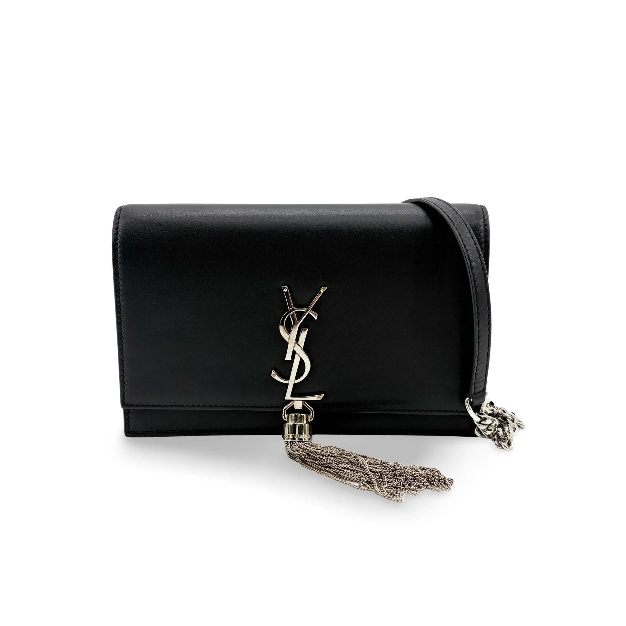 Saint Laurent YSL Kate Medium Tassel Black with Silver Hardware