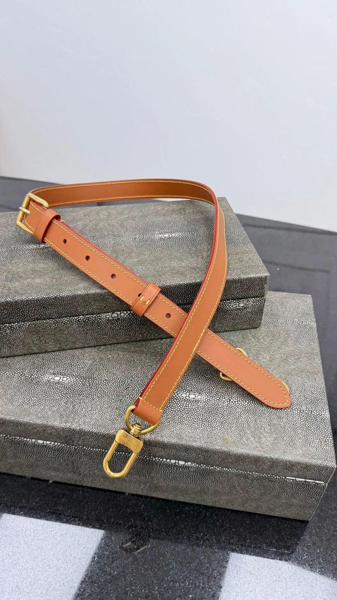 BRAND NEW -  Louis Vuitton Brown Leather Bandouliere Strap