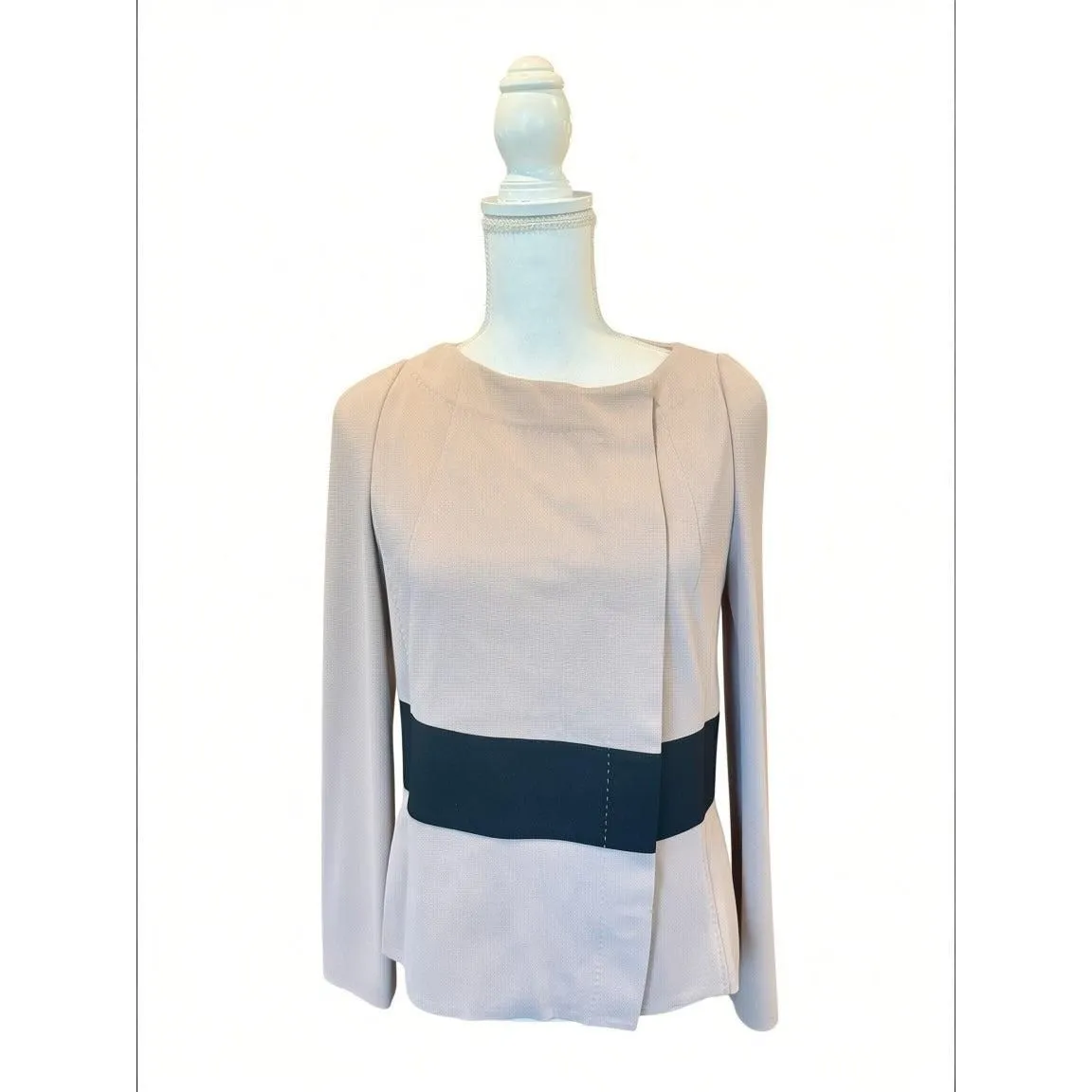 Les Copains Blush Pink Long-Sleeve Knit Jacket Made In Italy Size 48 NWT