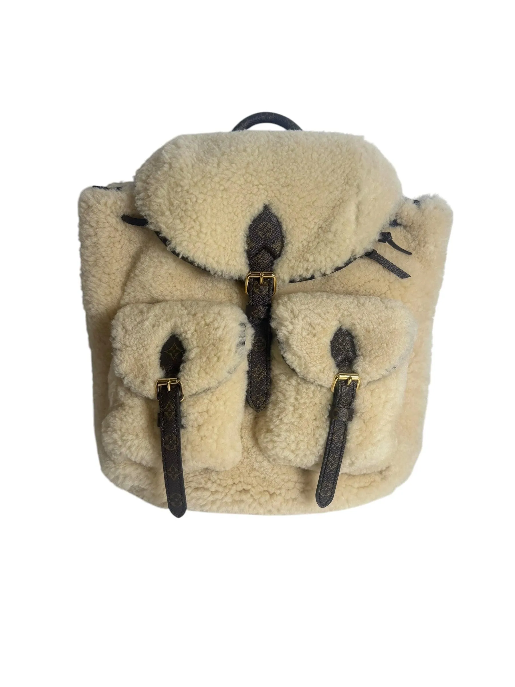 Louis Vuitton Monogram Shearling Christopher Backpack T8108
