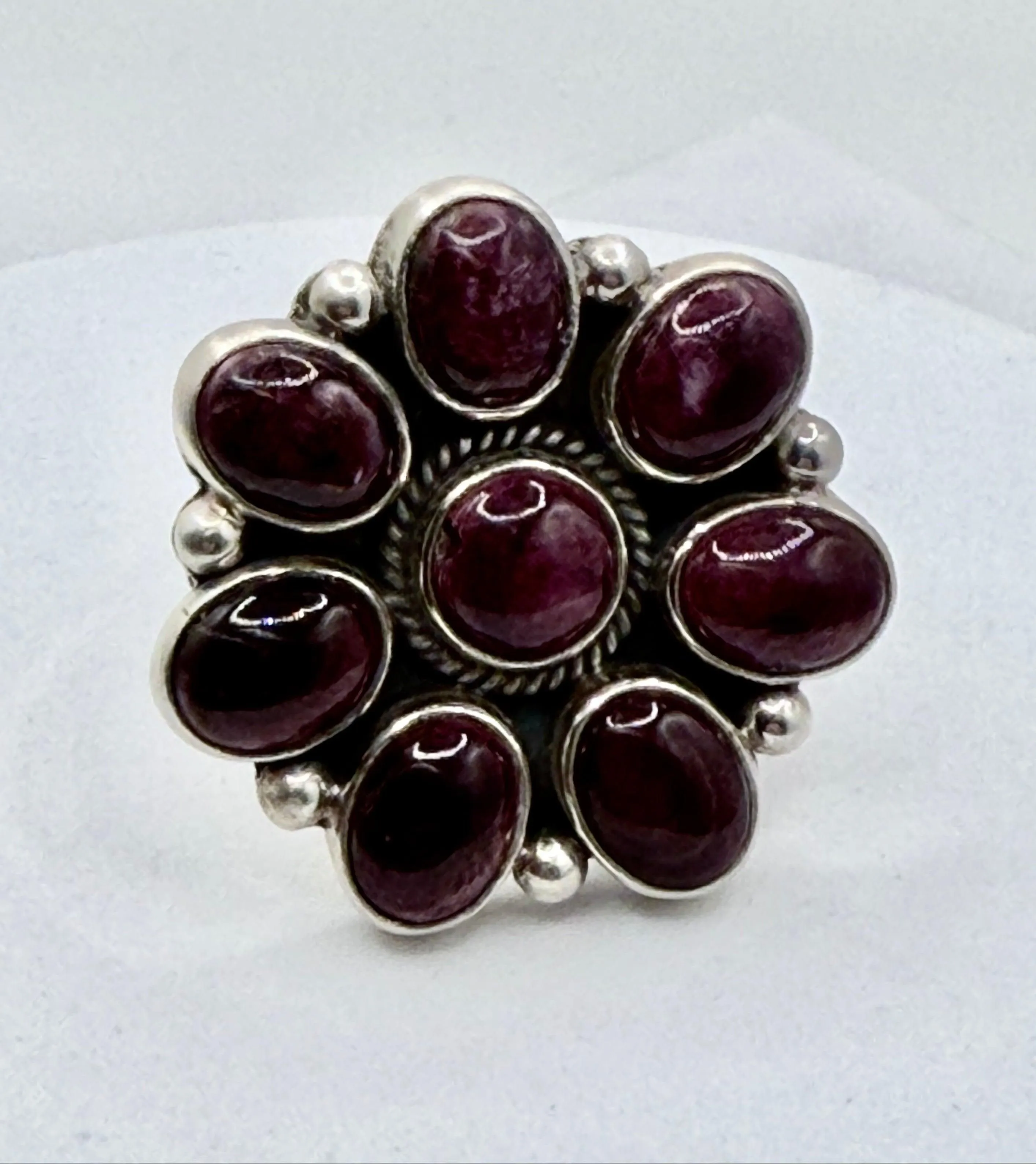 PURPLY SPINY CLUSTER SS RING SIZE 10 (CO 141)