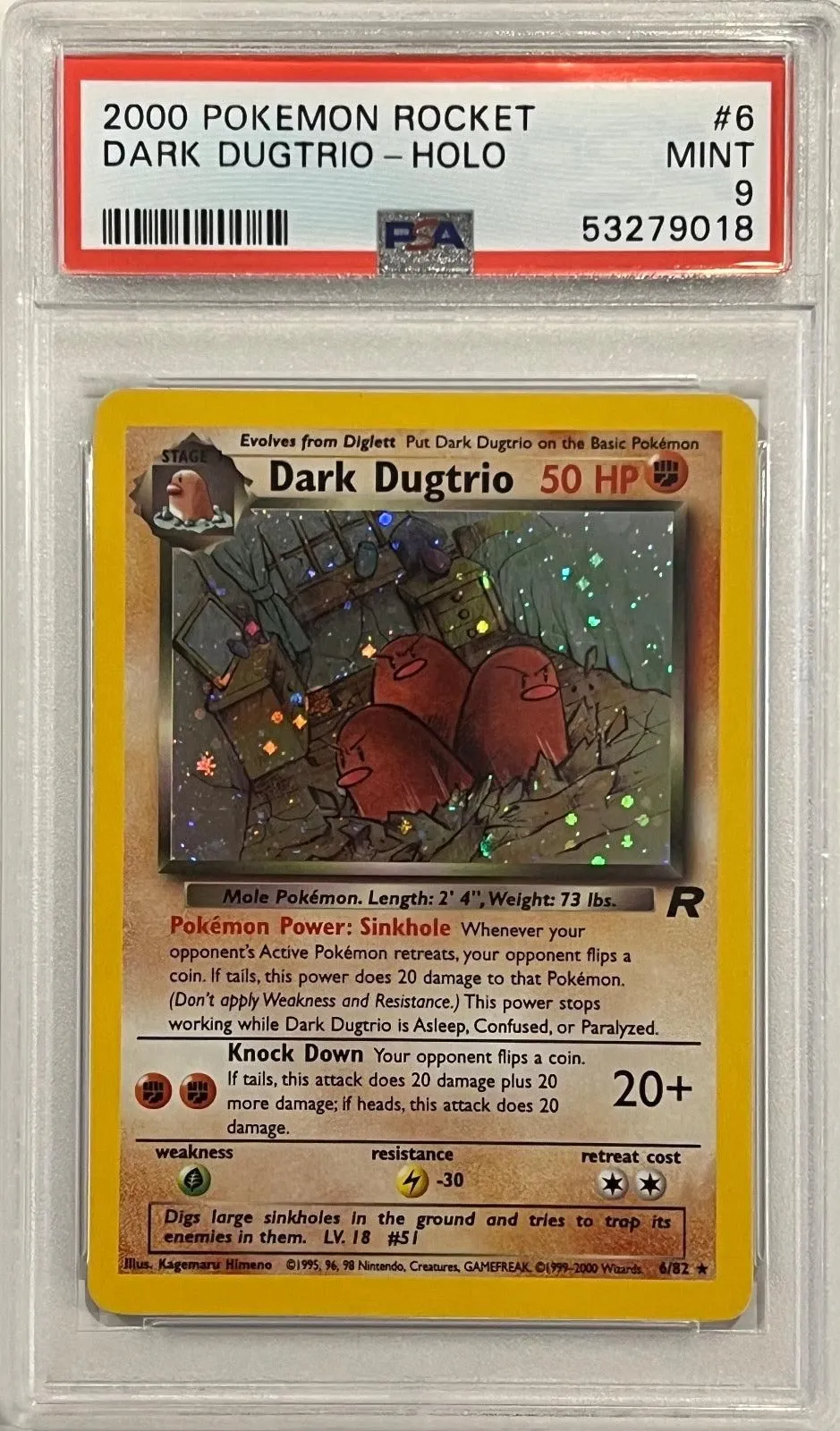 [PSA 9] Dark Dugtrio Holo 6/82 2000 Pokémon Rocket