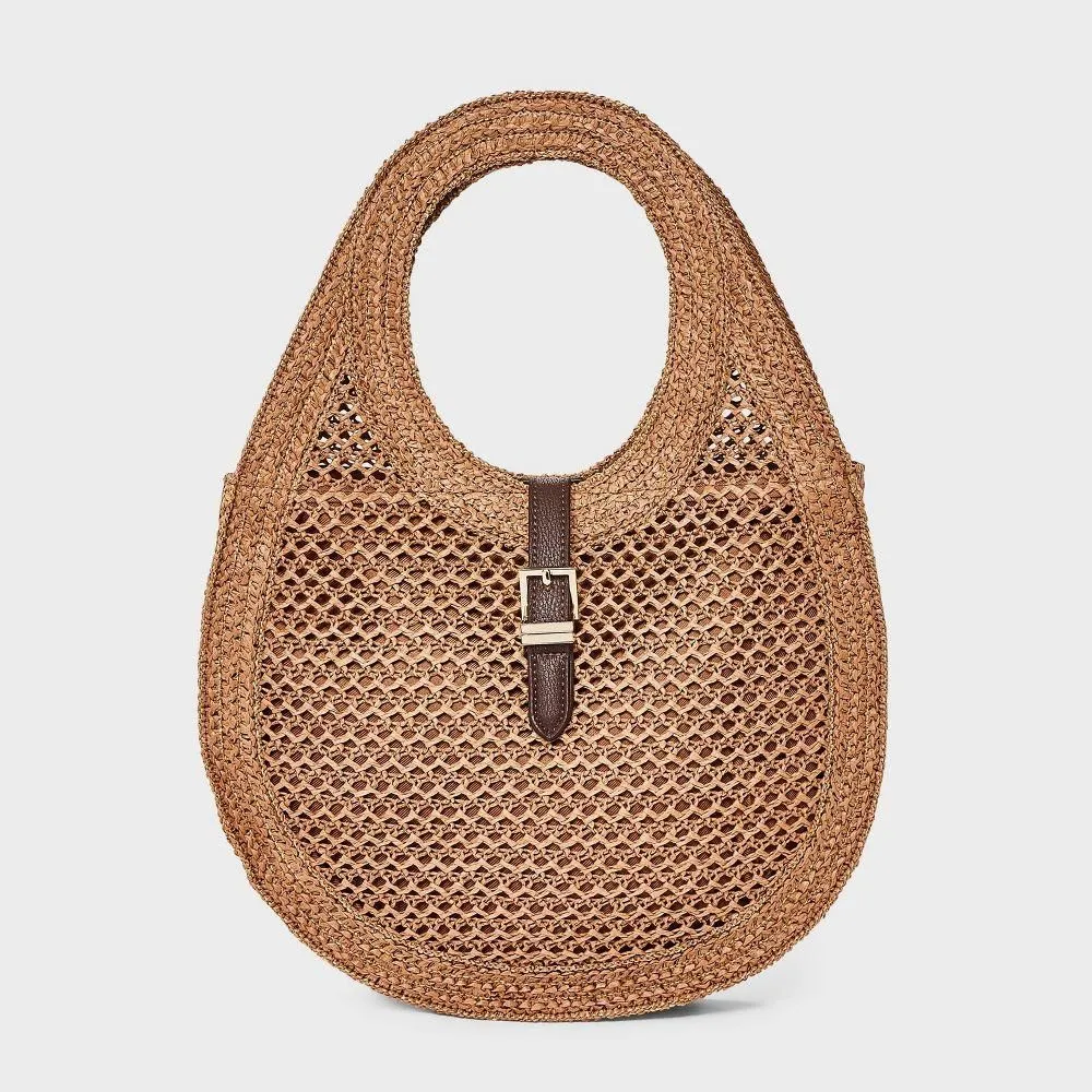 New Without Tags - Size: One Size - Straw Oval Shoulder Bag - A New Day Tan