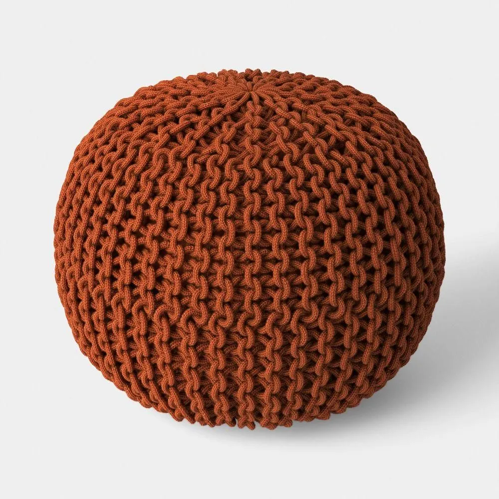 Open-box - 16"x22" Rope Knit Pouf Orange - Threshold