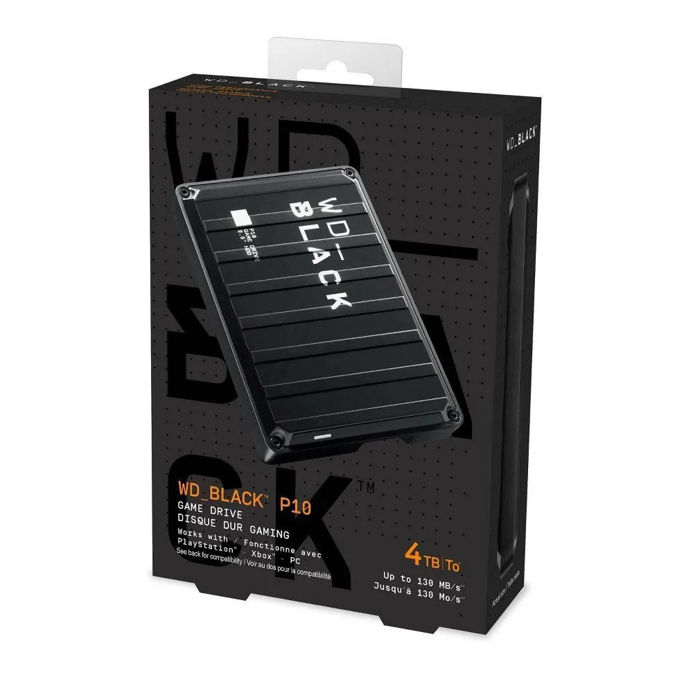 Open-box - Western Digital BLACK P10 4TB External USB 3.2 Gen 1 Portable Hard