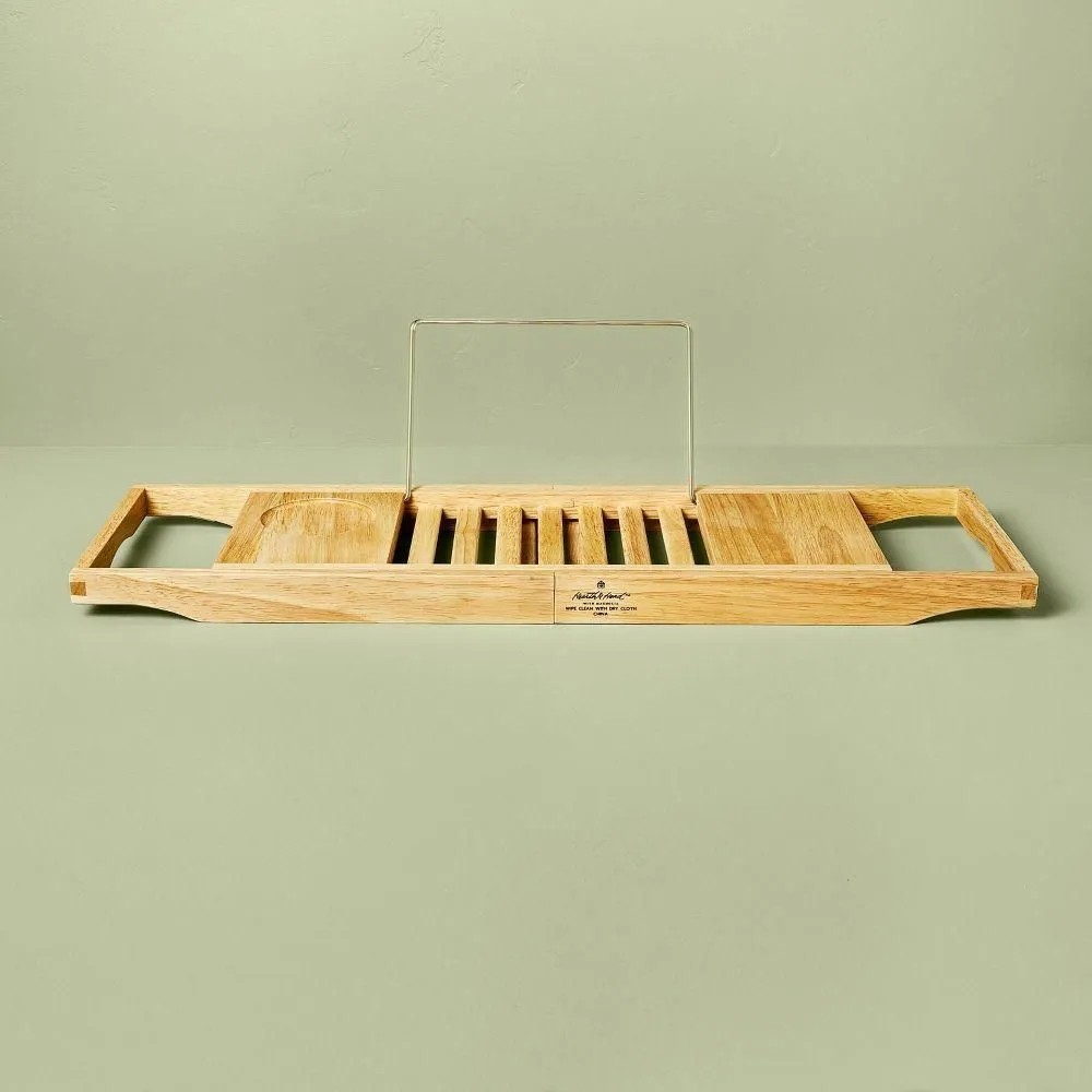 New without box - Expandable Wooden Bathtub Tray Natural - Hearth & Hand with Magnolia