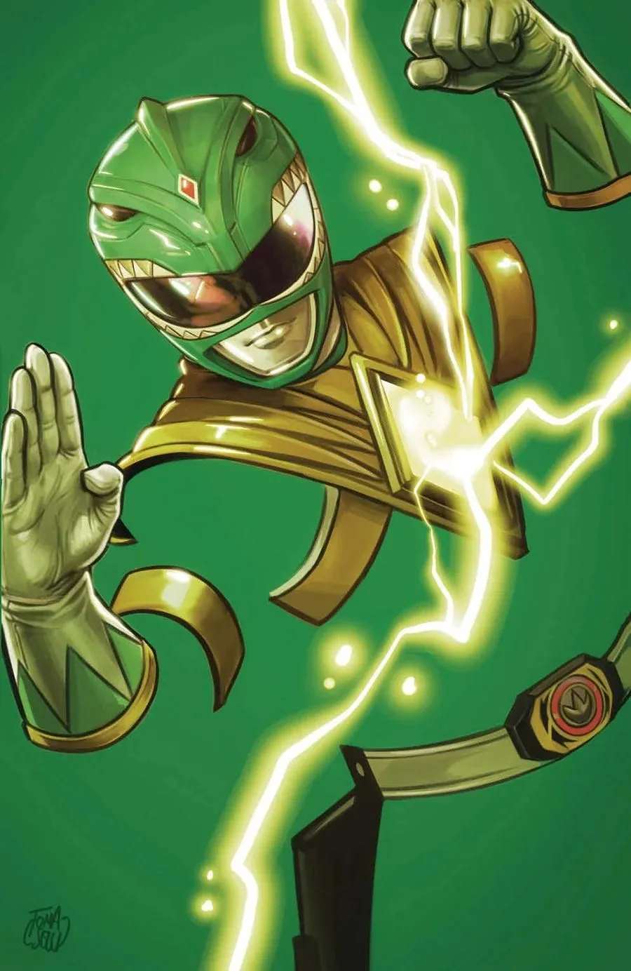 POWER RANGERS GREEN #1 FRANCESCO TOMASELLI 616 COMICS GLOW IN THE DARK VIRGIN