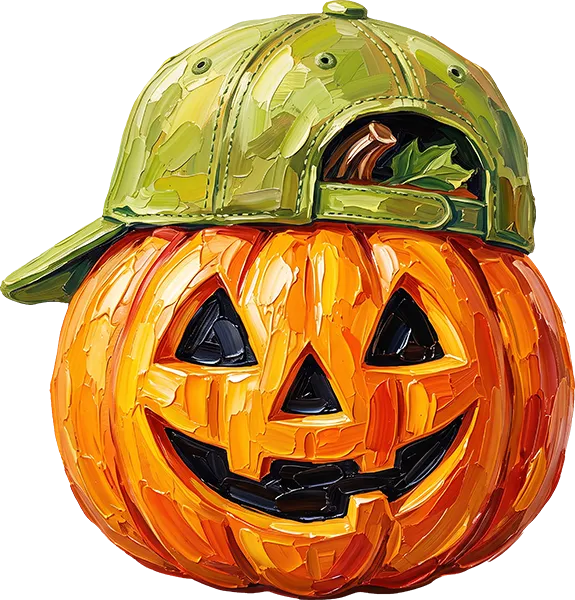 DTF Transfer –Jack O Lantern Paint Hat A Multi Sizes (HA-JL006)