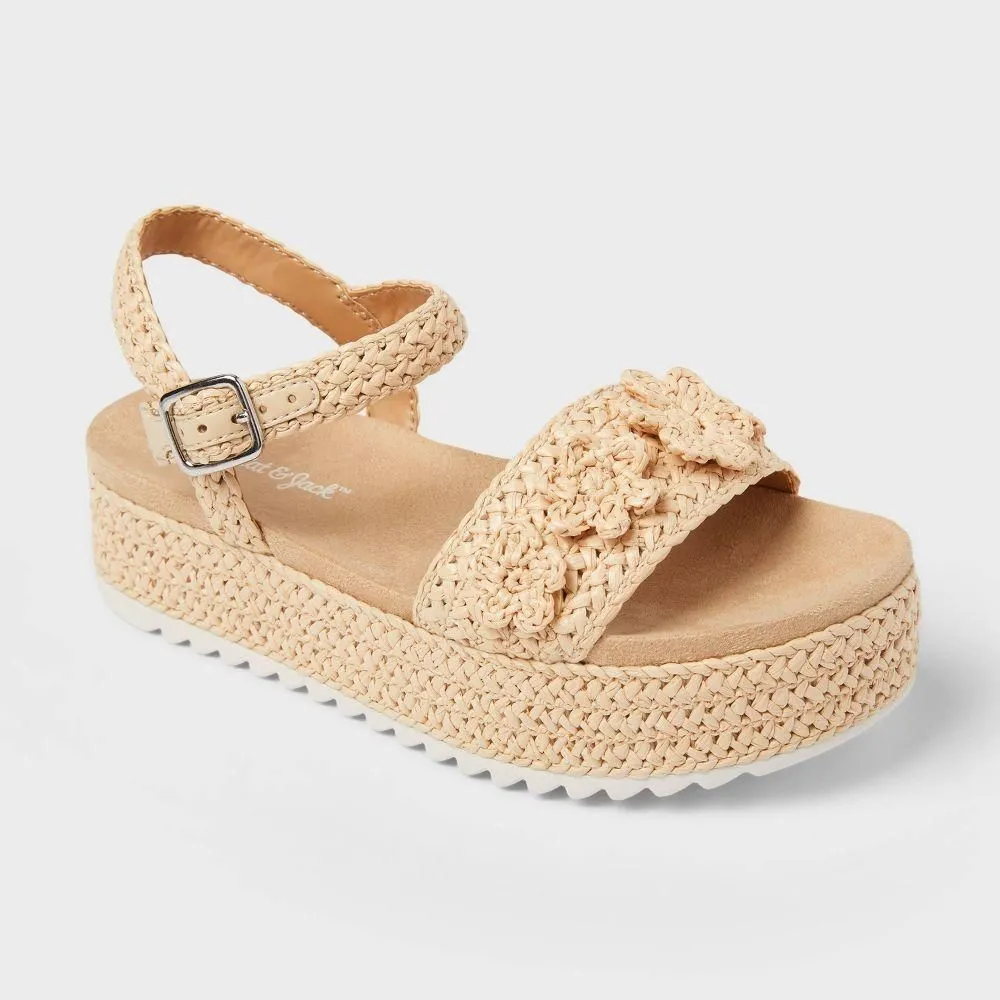 New without Tags - Kids' Lindsey Platform Espadrille Sandals - art class Tan 6