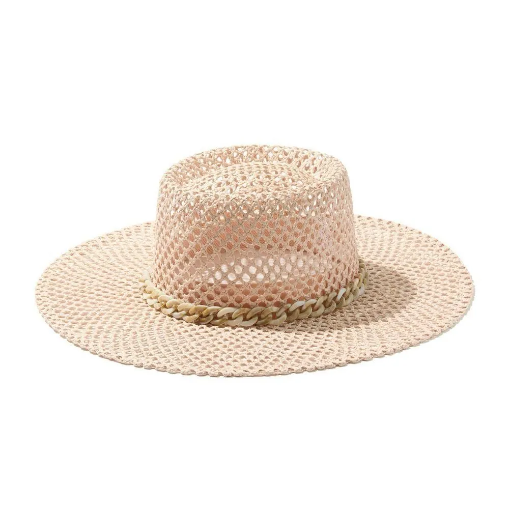 New - Size: 4.5 Inches - Kendra Scott Marlowe Curb Chain Band Hat - Light Pink