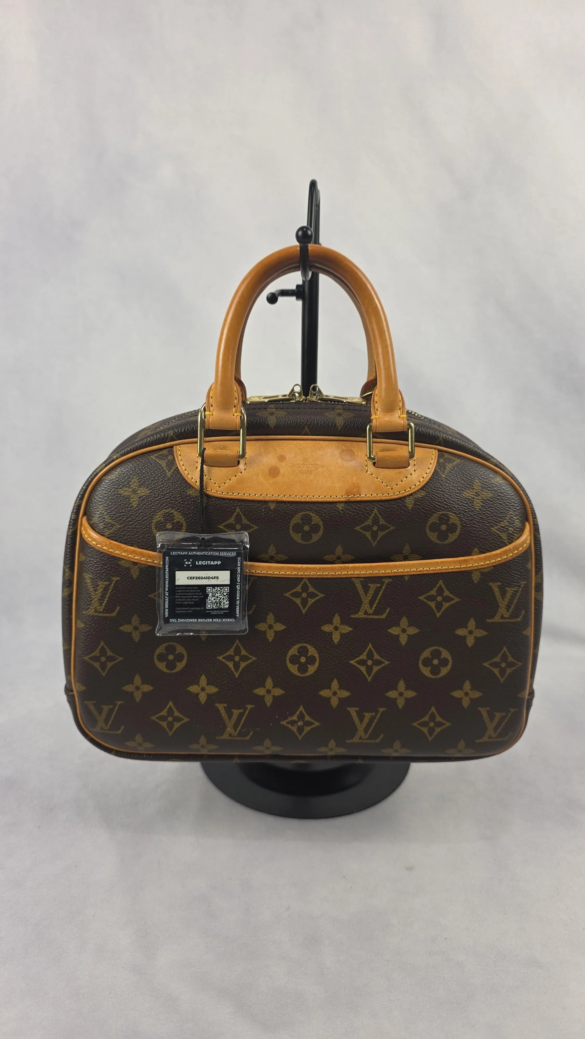 Authentic Louis Vuitton Monogram Canvas Trouville Handbag, BA1004