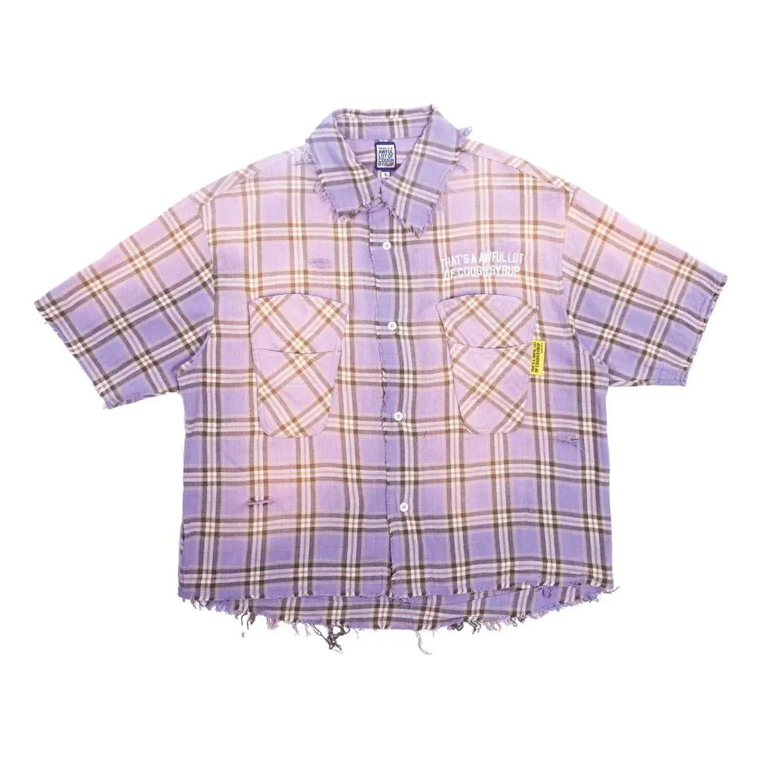 Awful Lot of Cough Syrup Distressed Purple Flannel