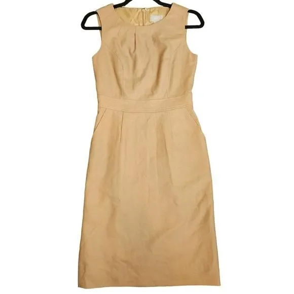 Product image for PURE collection Womens 2 Dress 100% wool cream/tan pencil workwear norm core