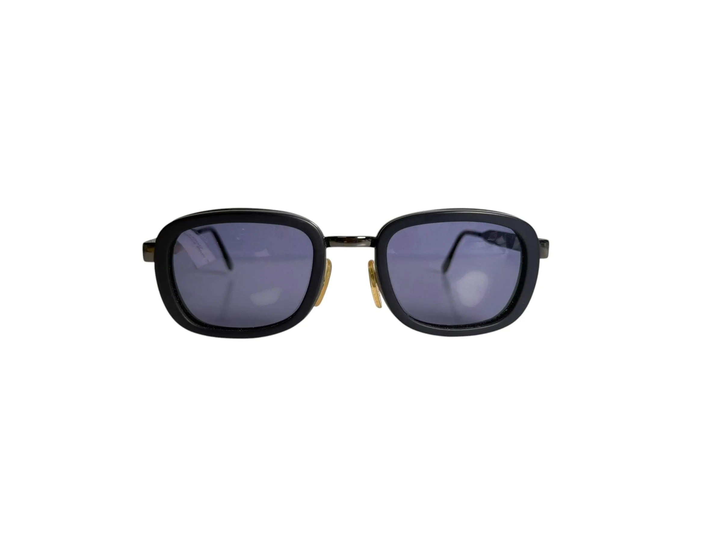 Chanel Black Rectangular Sunglasses with Purple Lenses T6653