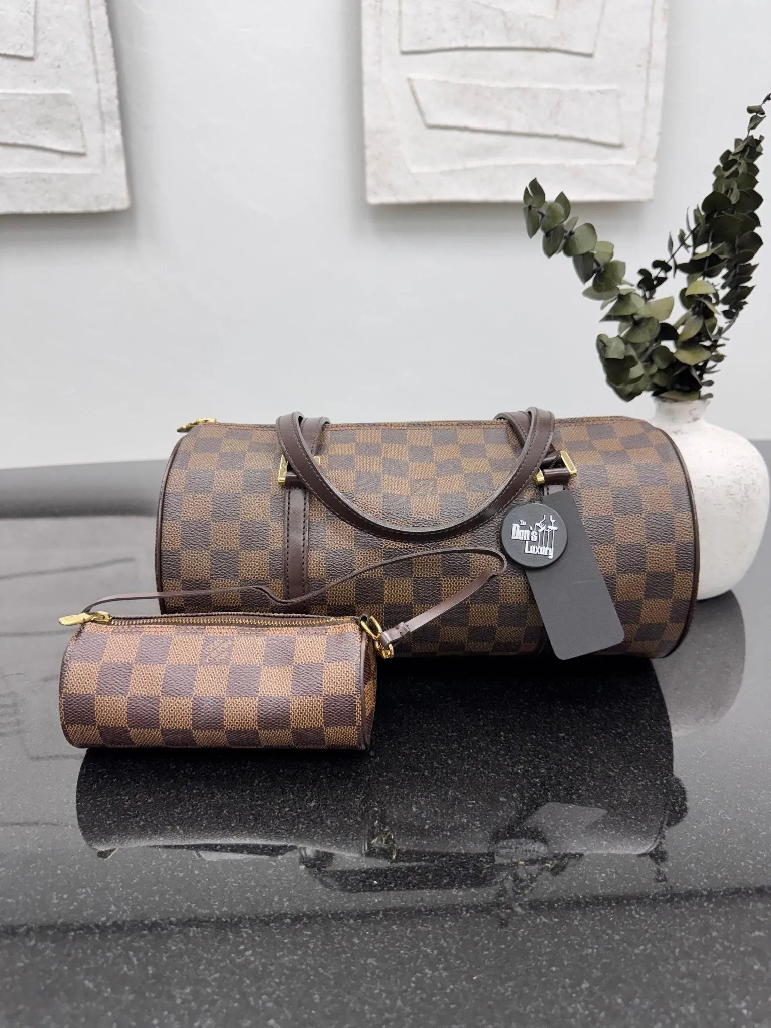 Louis Vuitton Damier Ebene Papillon 30 With Mini Papillon Pochette
