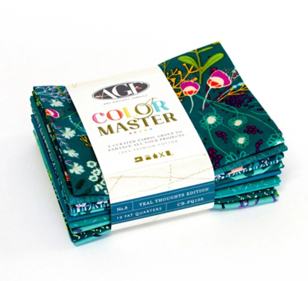 Art Gallery Color Master 10 Fat Quarter Bundle CB-FQ108 Teal Thoughts