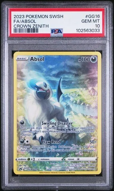 Absol GG16/GG70 F/A GEM MINT PSA 10 - Pokemon SW&SH Crown Zenith