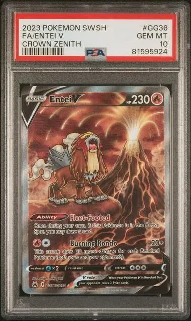 Entei GG36/GG70 F/A GEM MINT PSA 10 - Pokemon SW&SH Crown Zenith