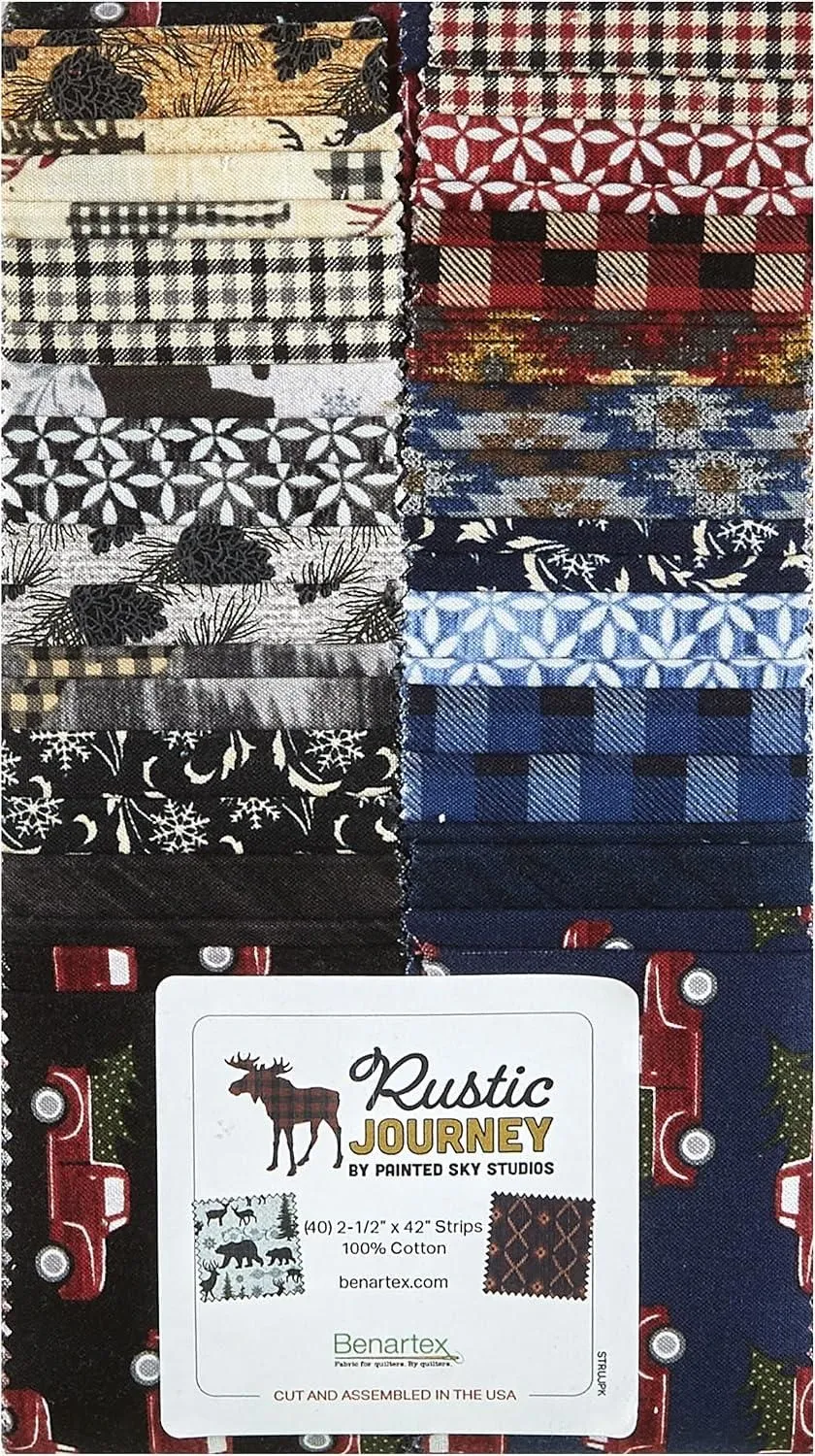Rustic Journey 2.5" Strip-Pies Jelly Roll Painted Sky Studio Benartex