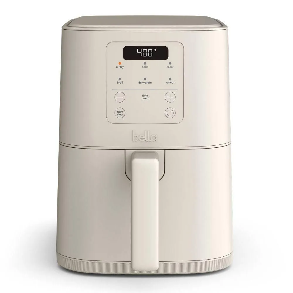 New without box - bella 4qt Slim Air Fryer Oatmilk: Small Beige Electric Fryer 1300W Plastic