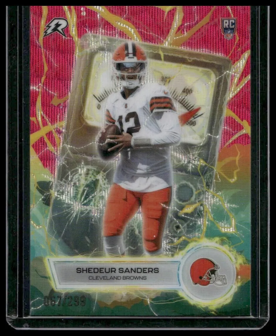 2025 Topps Resurgence Shedeur Sanders Voltaic Magenta Surge Refractor #/299