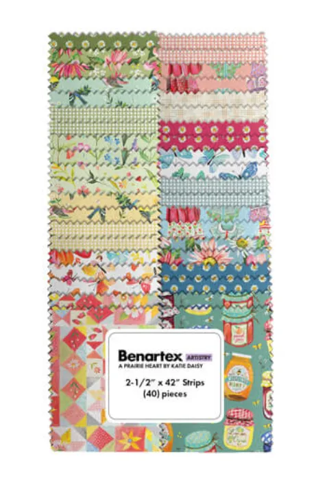 A Prairie Heart 2.5" Strip-pie Pack Katie Daisy Benartex STAPHPK
