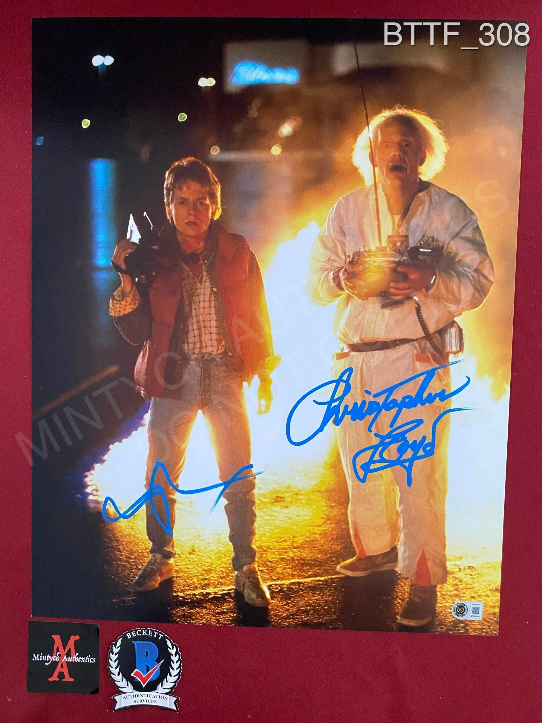 BTTF_308 - 16x20 Photo Autographed By Michael J. Fox & Christopher Lloyd