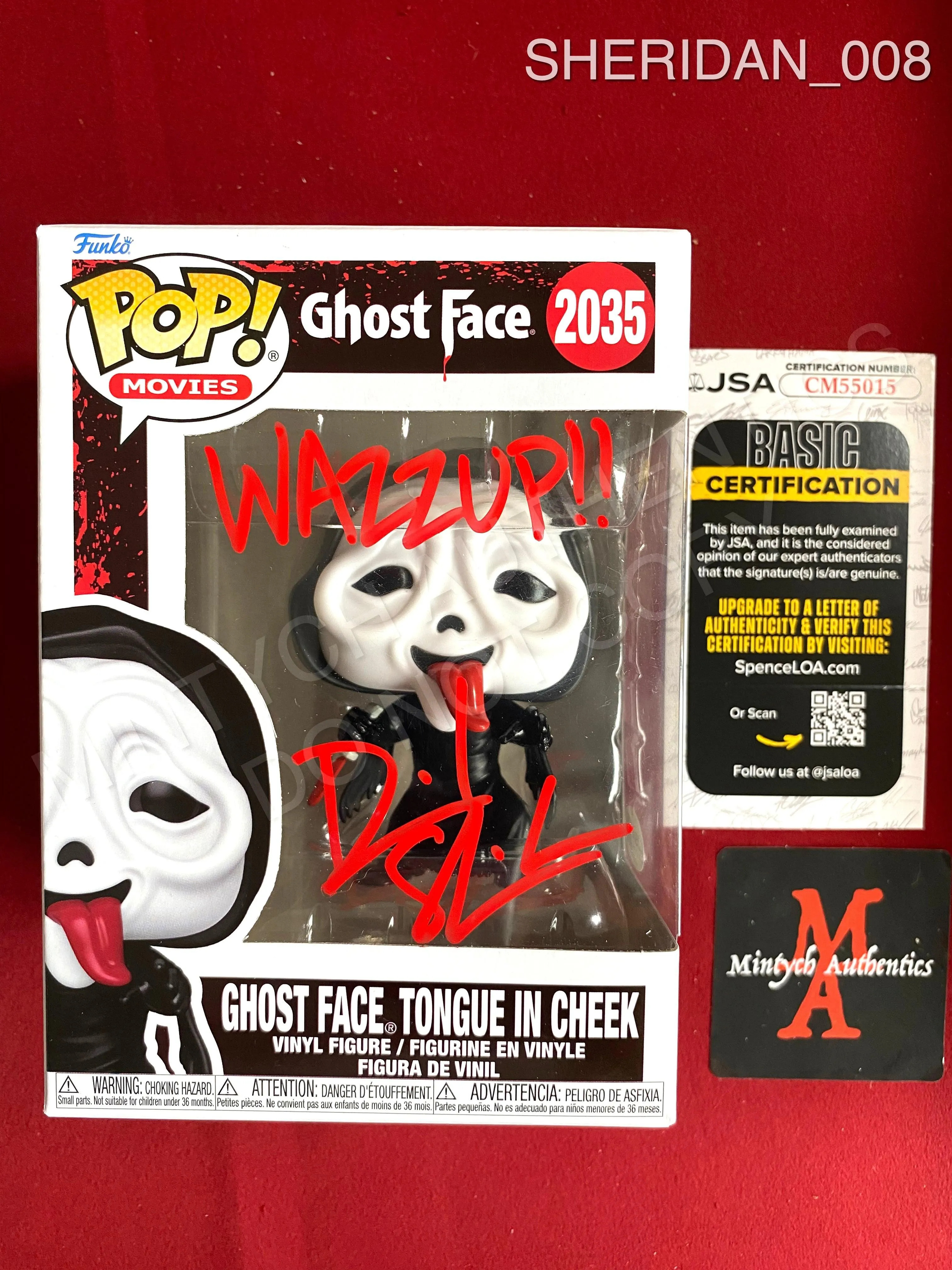 SHERIDAN_008 - Ghost Face 2035 Tongue In Cheek Funko Pop! Autographed By Dave Sheridan