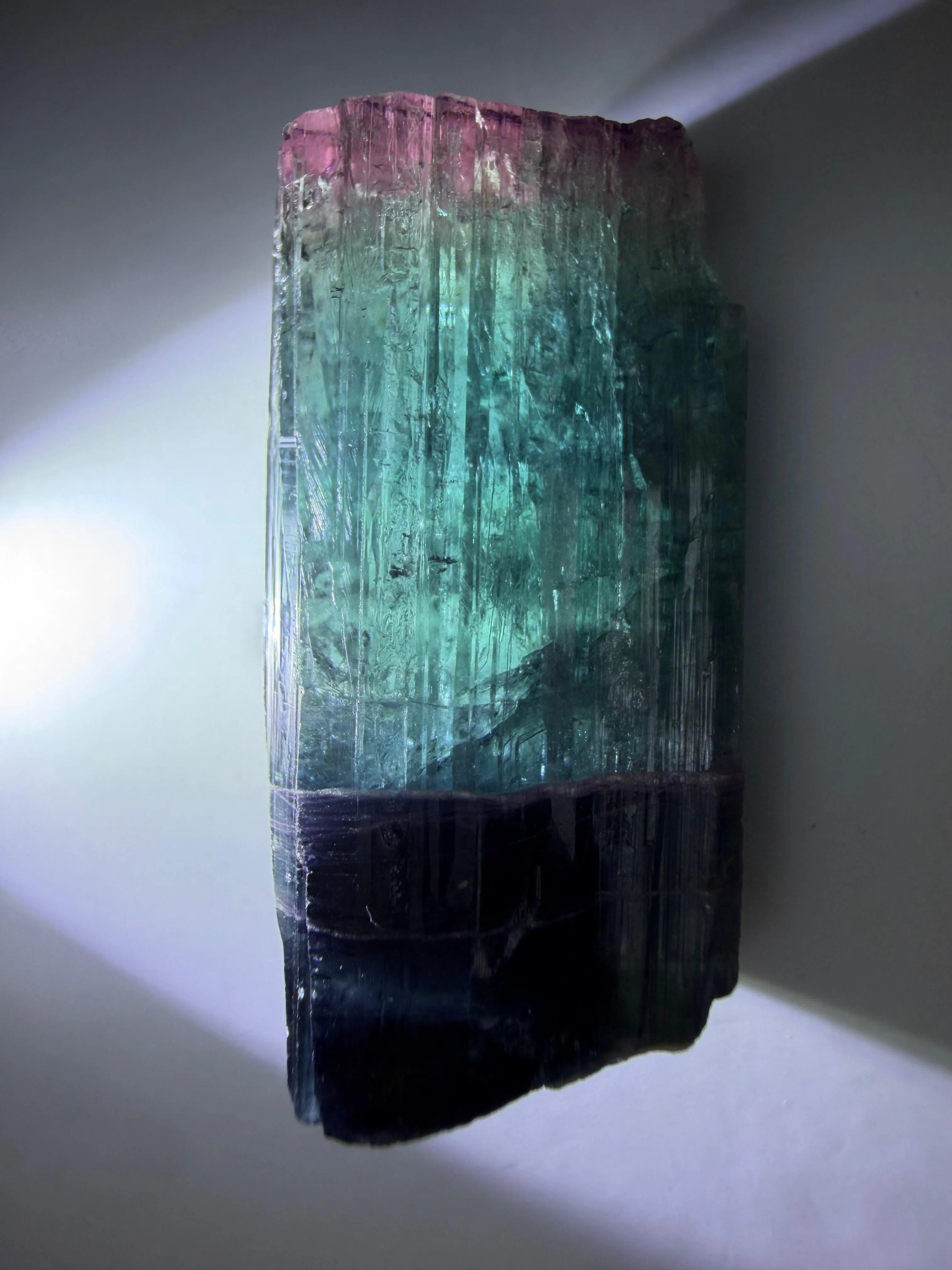 Multicolor Tourmaline Crystal | Purple, Teal, Achroite, Pink | Aricanga Mine, Minas Gerais, Brazil