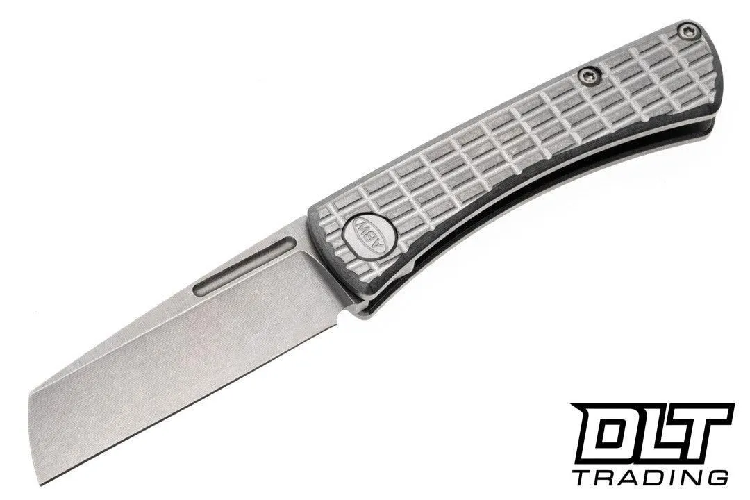 American Blade Works Slip Joint - Frag Milled Titanium Handle - Stonewashed Wharncliffe MagnaCut Blade
