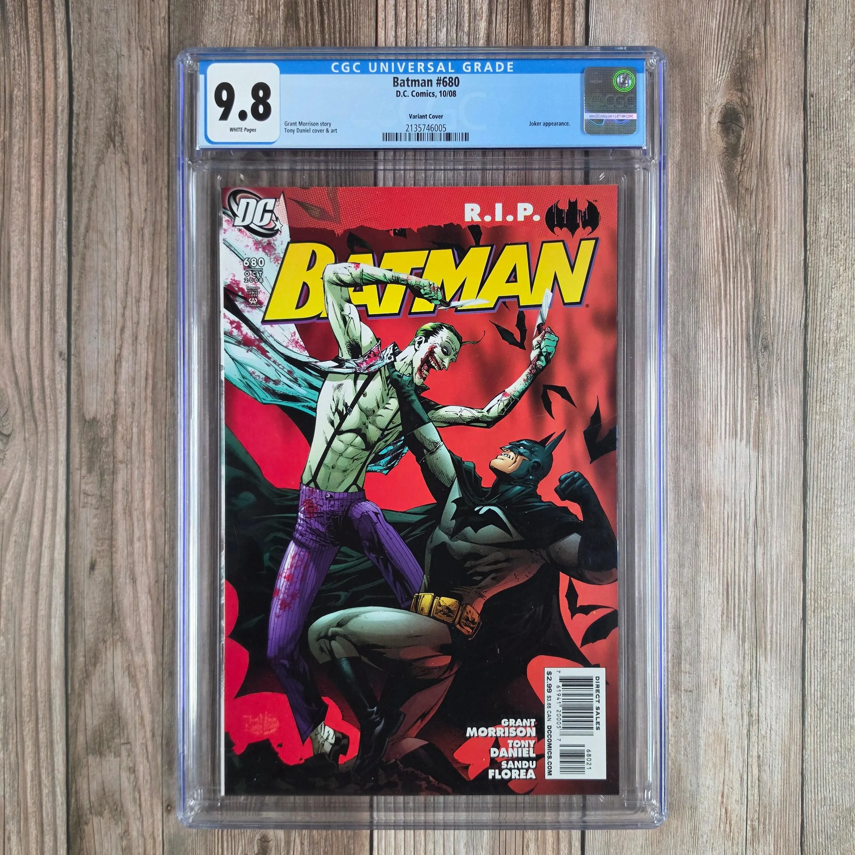 Batman #680 CGC 9.8 WP 1:25 Daniel Joker Variant Cover Batman R.I.P. Story Arc (Cert 6005)