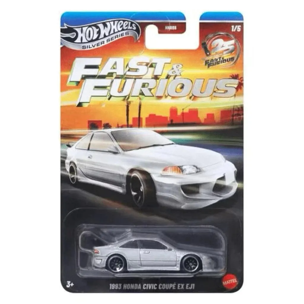 Hot Wheels Silver Series Fast & Furious 1993 Honda Civic Coupe EX EJ1 Diecast Model Car