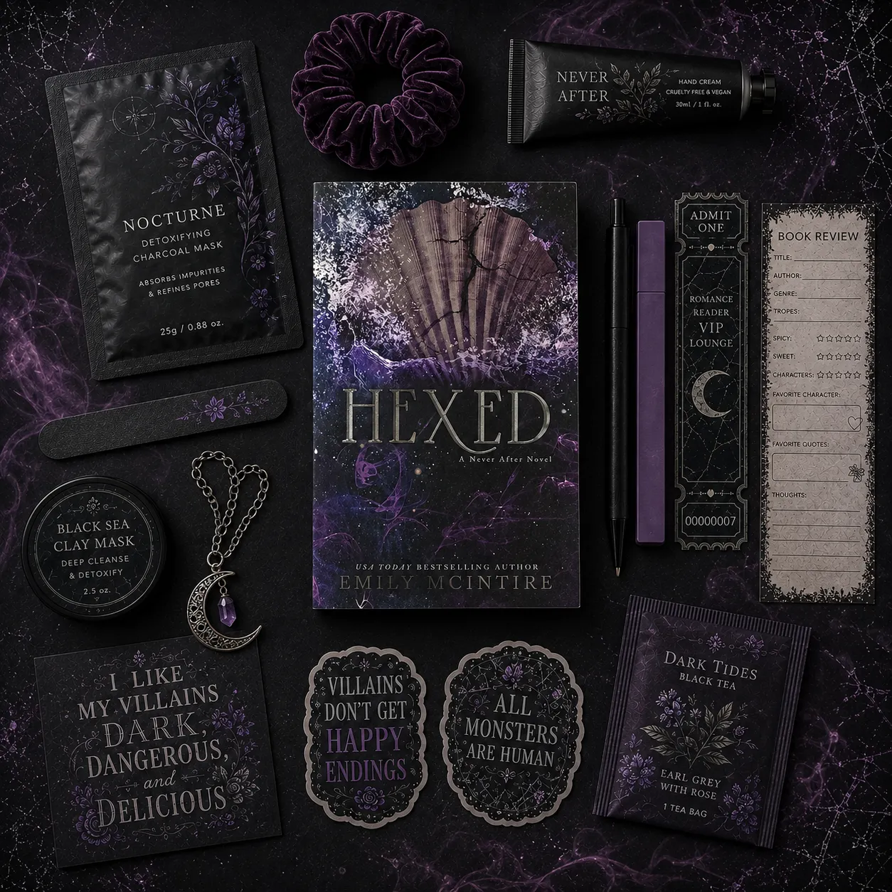 Hexed by Emily McIntire Featured Book Date Box | Dark Forbidden Mafia Romance with Reader Accessories