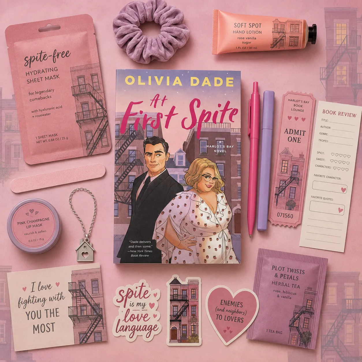 At First Spite by Olivia Dade Featured Book Date Box | Enemies-to-Lovers Rom-Com with Reader Accessories